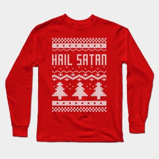 Ugly "Hail Satan" Christmas Sweater Long Sleeve T-Shirt